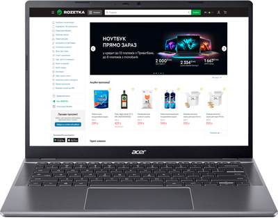 Ноутбук Acer Chromebook Plus 514 CB514-5HT-59TJ (NX.J5ZEU.003) Steel Gray