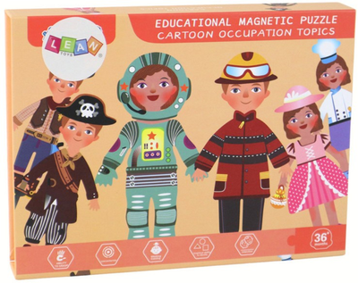 Zestaw Puzzle magnetycznych Lean Toys z motywem Postaci Kreskówkowych 36 elementów 16658 (5905884452448)