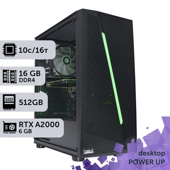 Робоча станція PowerUp Desktop #182 Core i5 13400F / 16 GB / SSD 512GB / NVIDIA Quadro RTX A2000 6GB спеціалізована обчислювальна графічна система для архітекторів та інженерів