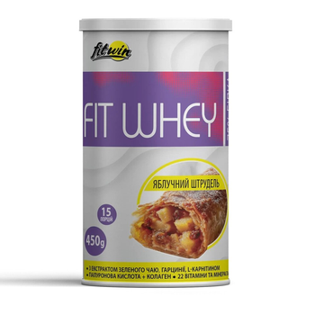 Функциональный протеиновый коктейль FitWin FitWhey, 450 грамм - Яблочный штрудель