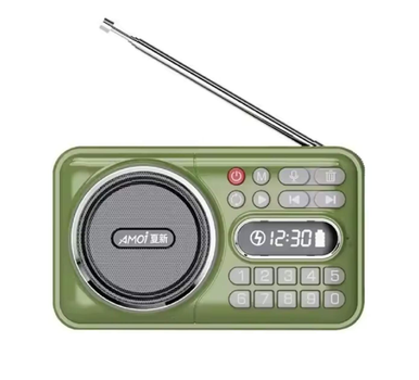 Радіоприймач / Bluetooth-колонка з акумулятором LED-дисплей MP3-плеєр USB / TF / FM / MIC-диктофон green