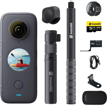 Экшн-камера Insta360 ONE X2 Creator Kit / 5.7K / 30fps / Wi-Fi / IPX8 / Черно-серый Б/В