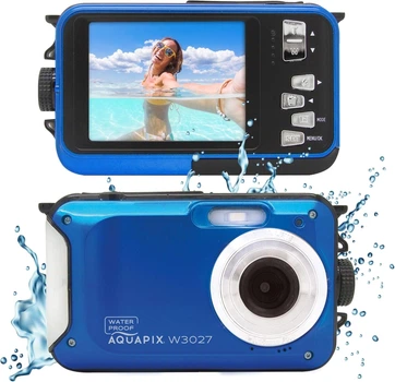 Фотокамера Easypix Aquapix W3027-M 30Мп / CMOS / Full HD 30fps / 4x зум / Водонепроницаемая / Синяя Б/В