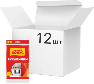 Упаковка перчаток Бонус Эконом универсальных L 12 пар (4823071628227)