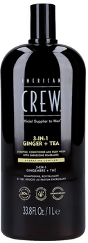 Шампунь American Crew Official Supplier to Men 3 in 1 Ginger & Tea для волосся та тіла 1 л (738678003305)