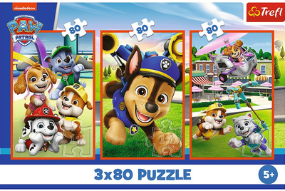 Zestaw Puzzle Trefl Psia zgraja Psi Patrol 3 x 80 elementów 34886 (5900511348866)