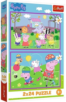 Zestaw Puzzle Trefl Peppa na placu zabaw 2 x 24 elementy 34435 (5900511344356)
