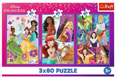 Zestaw Puzzle Trefl Księżniczki przyjaciółki 3 x 80 elementów 34884 (5900511348842)