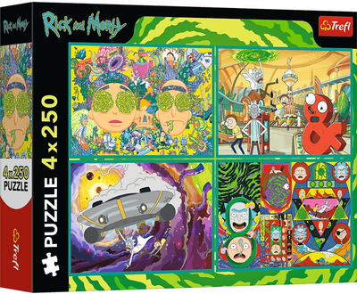 Zestaw Puzzle Trefl Zakręcony świat Ricka i Morty'ego 4 x 250 elementów 13338 (5900511133387)