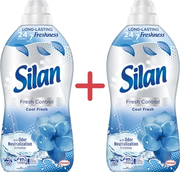 Упаковка кондиціонера для білизни Silan Fresh Control Прохолодна свіжість 1100 мл x 2 шт (9000101585247)