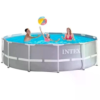 Бассейн каркасный Intex 26716-0 круглый на 8592 л со стальным каркасом и чашей из ПВХ 366x99 см Серый (124-9-26716-0)