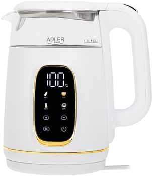 Електрочайник Adler AD 1305 1.7 л White-Gold (AD1305WG)