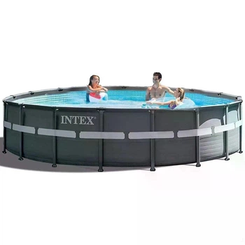 Бассейн каркасный Intex 26334-0 круглый на 30079 л со стальным каркасом и чашей из ПВХ 610x122 см Серый (124-9-26334-0)