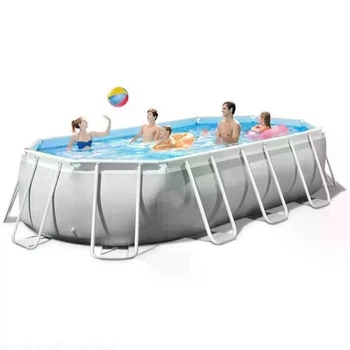 Бассейн каркасный Intex 26796-0 овальный с стальным каркасом и чашей из ПВХ на 13365 л 503x274x122 см Серый (124-9-26796-0)
