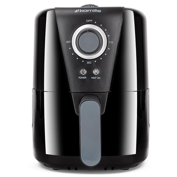 Електрична фритюрниця Kamille KM-6814 на 1000 W з чашею з антипригарним покриттям і терморегулятором 1.5 л Чорна (124-84-6814)