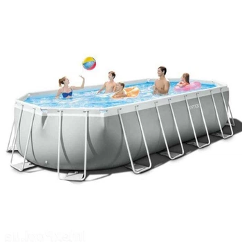 Бассейн каркасный Intex 26798-0 овальный со стальным каркасом и чашей из ПВХ на 18202 л 610x305x122 см Серый (124-9-26798-0)