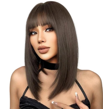 Парик Medium Brown, натуральные синтетические волосы