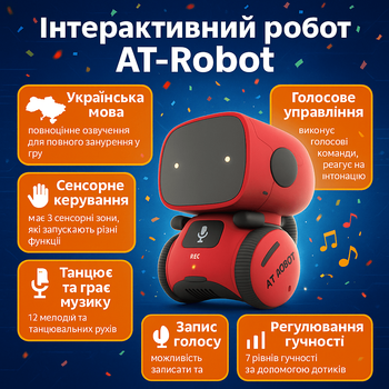 Интерактивный робот AT-Robot с голосовым/сенсорным управлением, укр.озвучка, танцует AT001-01-UKR