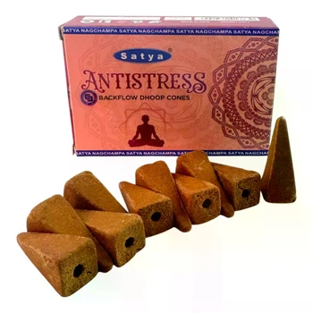 Antistress Backflow Dhoop Cone (Антистресс)(Satya) 10 конусов в упаковке 36299