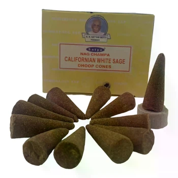 Californian White Sage Dhoop Cone (Біла Шавлія) (Satya) 12 конусів в упаковці 35026