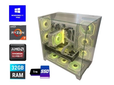 Ігровий комп'ютер Ryzen 7 7700 32GB DDR5 AMD Radeon 6900XT 16GB M2 SSD 1TB ARGB ПІДСВІТКА Windows 11 Pro ЛІЦЕНЗІЯ