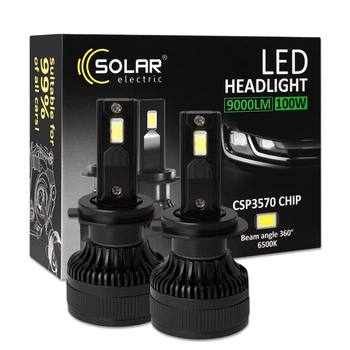 Автолампа Solar LED H7 12/24V 100W 9000 Lm 6500K CSP3570 2 шт (8607S2)