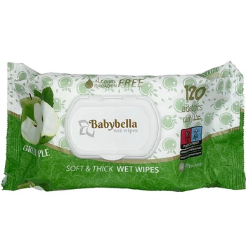 Вологі серветки Babybella 120шт Зелене Яблуко