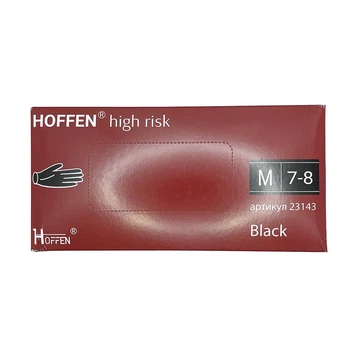 Рукавиці латексні Hoffen 50шт М Чорні