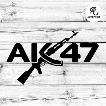 Наклейка на авто Oracal АК 47 Черная 20х12см (VO091-b2)