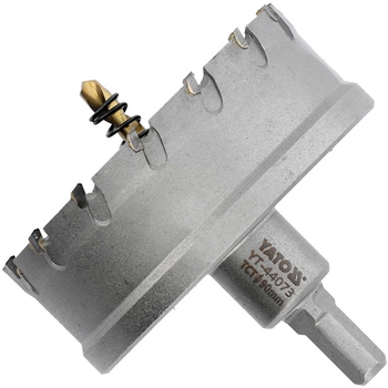 Otwornica do metalu TCT YATO 90 x 103 mm do 25 mm z prowadnicą Trzonek 6-punktowy 3/8" (YT-44073) (5906083095795)