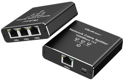Rozdzielacz sieciowy Qoltec Ethernet mini SWITCH 1x3 RJ45 1000Mb/s USB-C (5901878522944)