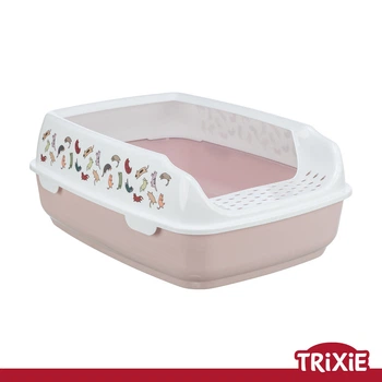 Туалет для кота Trixie 40399 "Delio" с высоким бортиком, 38х20х50см, сиреневый/белый (TX-40399) 4011905403991