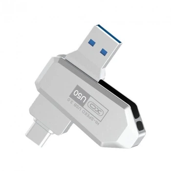 USB флэш-накопитель XO U50 USB3.0+Type C 128GB Цвет Стальной