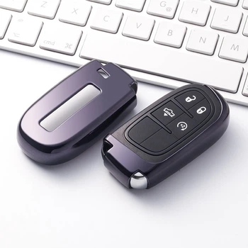 Поліуретановий чохол для ключа Jeep Cherokee, Grand Cherokee, Renegade, Commander, Grand Commander, Wrangler, Compass Black
