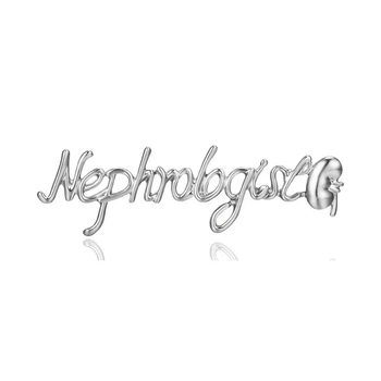 Значок (пін) BROCHE брошка біжутерія Медицина Nephrologist сріблястий нефролог BRGV114385