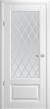 Дверь межкомнатная (холст) LUXDOORS со стеклом Vinil Лувр-1 800 белый стекло мателюкс "Ромб" (153880_ms-doors)
