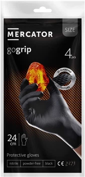 Перчатки универсальные Mercator GoGrip нитриловые M black x 4 шт (17209133)