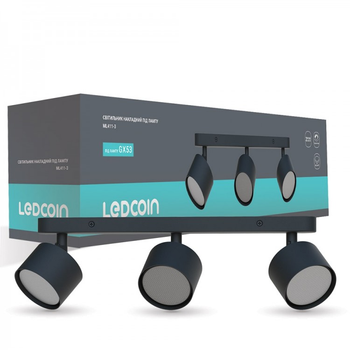 Накладной поворотный светильник спот Ledcoin ML411-3 черный под лампу