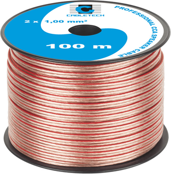 Kabel głośnikowy Cabletech CCA 2 x 1 mm 100 m Transparent (5901436715818)