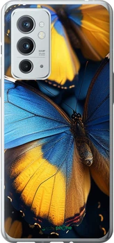 Чехол на OnePlus 9RT Желто-голубые бабочки "6046u-2520-70447"