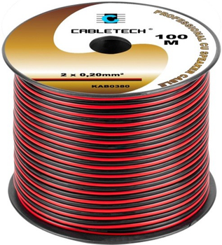 Przewód głośnikowy Cabletech 2 x 0.2 mm² 100 m Black/Red (5901436734833)
