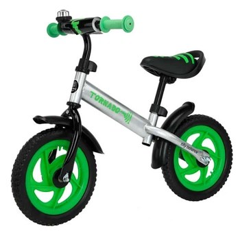 Беговел BALANCE TILLY Tornado T-21255/3 Green 12", EVA-колеса, от 2 лет, регулируемое сиденье, стальная рама