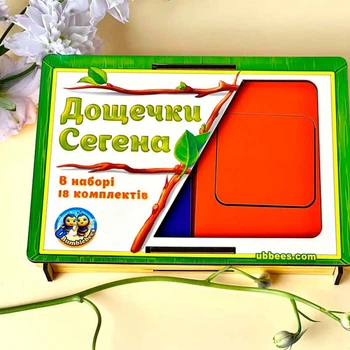 Вкладыши Доски Сегена "Фигуры и цвета" Ubumblebees, обучающая деревянная игра для детей от 1 года