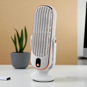 Настольный вентилятор на аккумуляторе, USB, 5 режимов, Белый (Портативный мини вентилятор)
