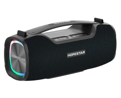 Портативна стерео колонка Hopestar A6x з підсвічуванням Bluetooth USB захист від вологи IPX6 чорний