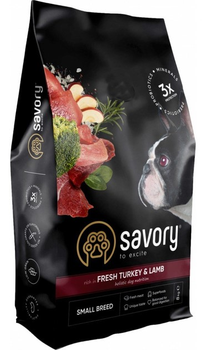 Sucha karma dla dorosłych psów małych ras Savory z indykiem i jagnięciną 8 kg (4820232630365)