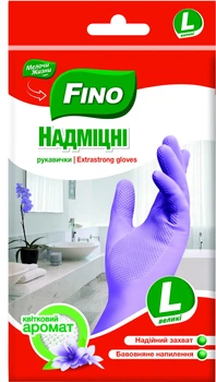 Перчатки Fino Хозяйственные Неопудренные Латексные Сверхпрочные L 1 пара (4823058337463)