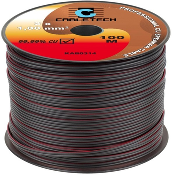 Przewód głośnikowy Cabletech 2 x 1 mm² 100 m Black (5901436707721)