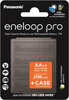 Аккумулятор Panasonic Eneloop Pro AA 2500 mAh 4BP+Case (BK-3HCDEC4CP)