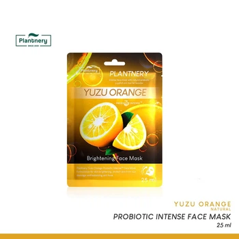 Тканинна маска для обличчя Plantnery Yuzu Orange Probiotic Intense Vit C для блискучої шкіри, 25 гр